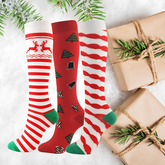 ErgiloJoyful 3er-Pack - Kompressionsstrümpfe mit Weihnachtsmotiv