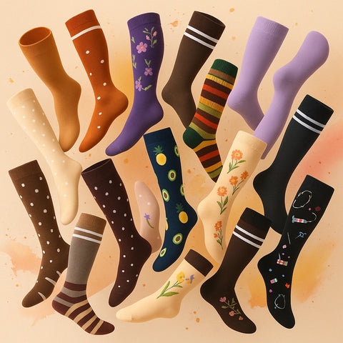 ErgiloColor - Glädjefyllt 6-pack stödstrumpor