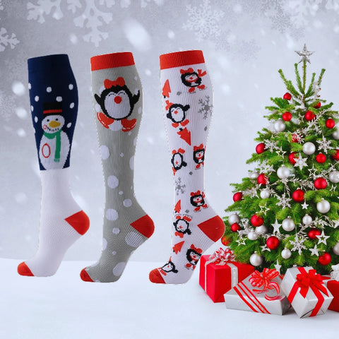 ErgiloJoyful- Stödstrumpor med julmotiv