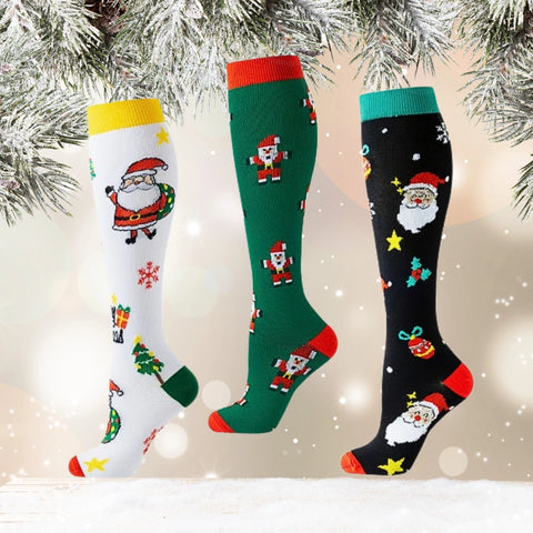 ErgiloJoyful- Stödstrumpor med julmotiv