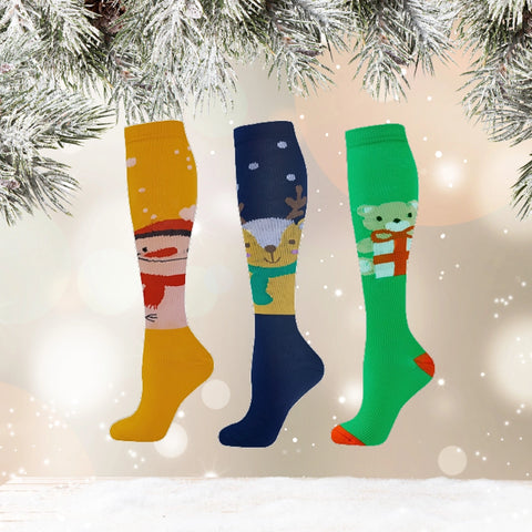 ErgiloJoyful- Stödstrumpor med julmotiv