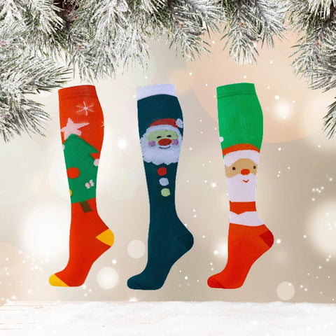 ErgiloJoyful- Stödstrumpor med julmotiv