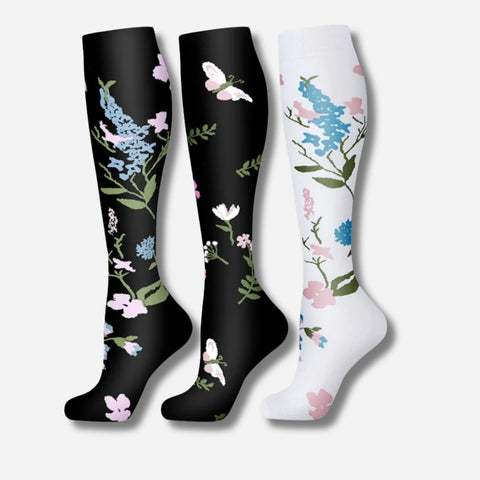 ErgiloJoy - 3-pack mönstrade stödstrumpor