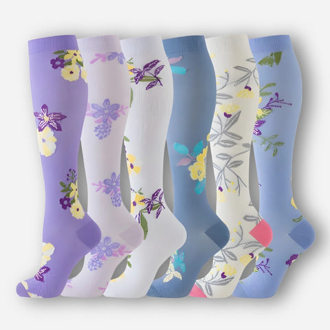 ErgiloColor - Glädjefyllt 6-pack stödstrumpor