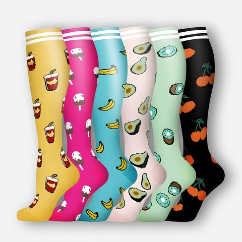 ErgiloColor - Glädjefyllt 6-pack stödstrumpor