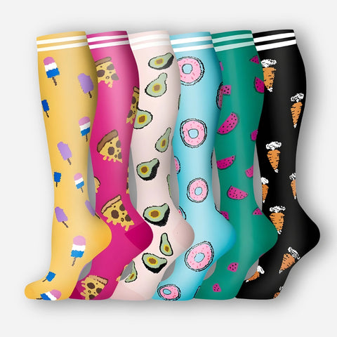 ErgiloColor - Glädjefyllt 6-pack stödstrumpor