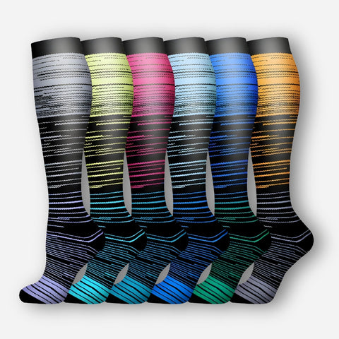 ErgiloColor - Glädjefyllt 6-pack stödstrumpor