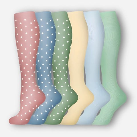 ErgiloColor - Glädjefyllt 6-pack stödstrumpor