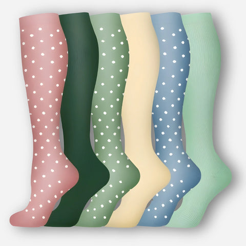 ErgiloColor - Glädjefyllt 6-pack stödstrumpor
