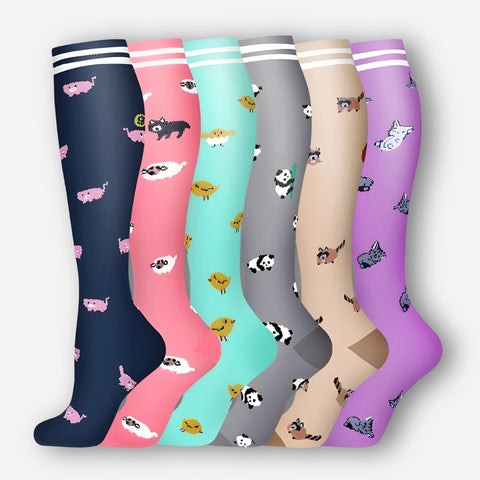 ErgiloColor - Glädjefyllt 6-pack stödstrumpor