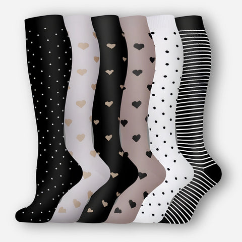 ErgiloColor - Glädjefyllt 6-pack stödstrumpor