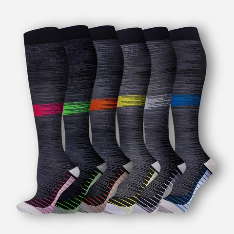 ErgiloColor - Glädjefyllt 6-pack stödstrumpor