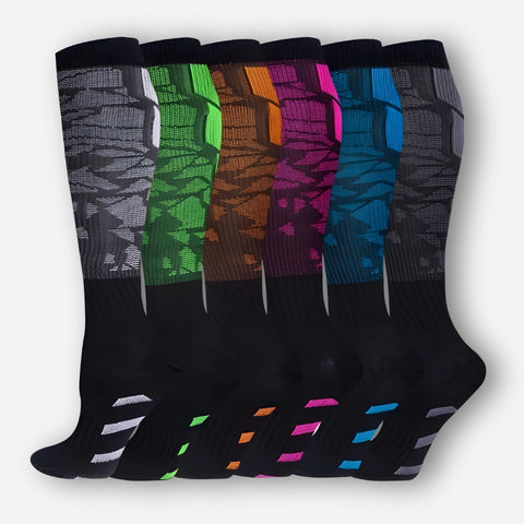 ErgiloColor - Glädjefyllt 6-pack stödstrumpor