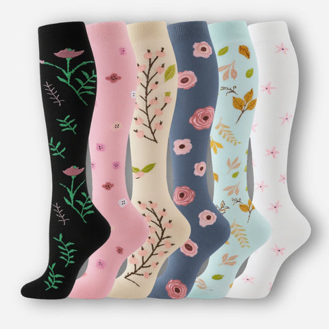 ErgiloColor - Glädjefyllt 6-pack stödstrumpor