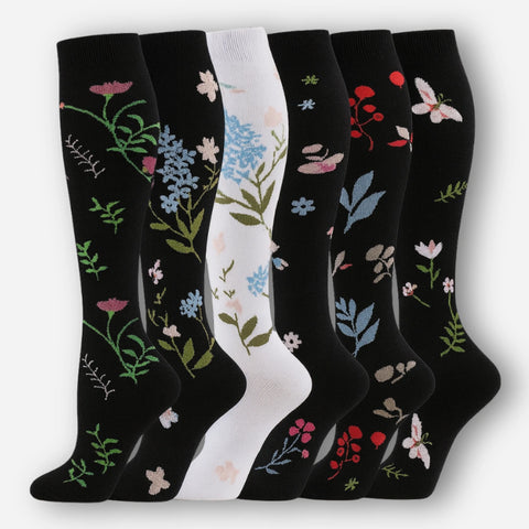 ErgiloColor - Glädjefyllt 6-pack stödstrumpor