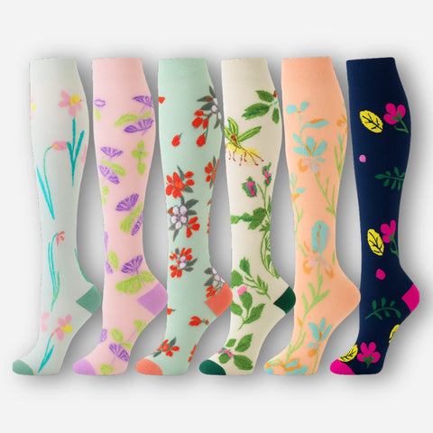 ErgiloColor - Glädjefyllt 6-pack stödstrumpor