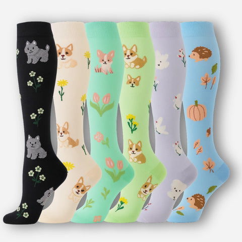 ErgiloColor - Glädjefyllt 6-pack stödstrumpor