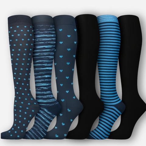 ErgiloColor - Glädjefyllt 6-pack stödstrumpor