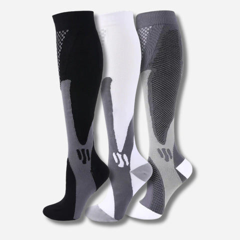 ErgiloActive – Knähöga stödstrumpor i sportigt 3-pack